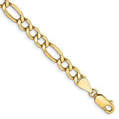 14K 9 inch 5.75mm Semi-Solid Figaro with Lobster Clasp Chain