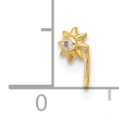 14k 23 Gauge CZ Sun Nose Stud