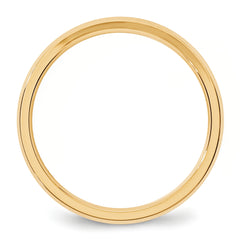 14k Yellow Gold 3mm Beveled Edge Comfort Fit Wedding Band Size 4