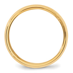 14k Yellow Gold 6mm Beveled Edge Comfort Fit Wedding Band Size 4