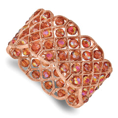 1928 Copper-tone Copper Acrylic Beads Stretch Bracelet