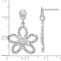 Vintage-Inspired Silver-Tone Floral Dangle Earrings with Polished Finish