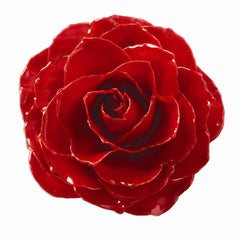 Lacquer Dipped Red Rose Brooch