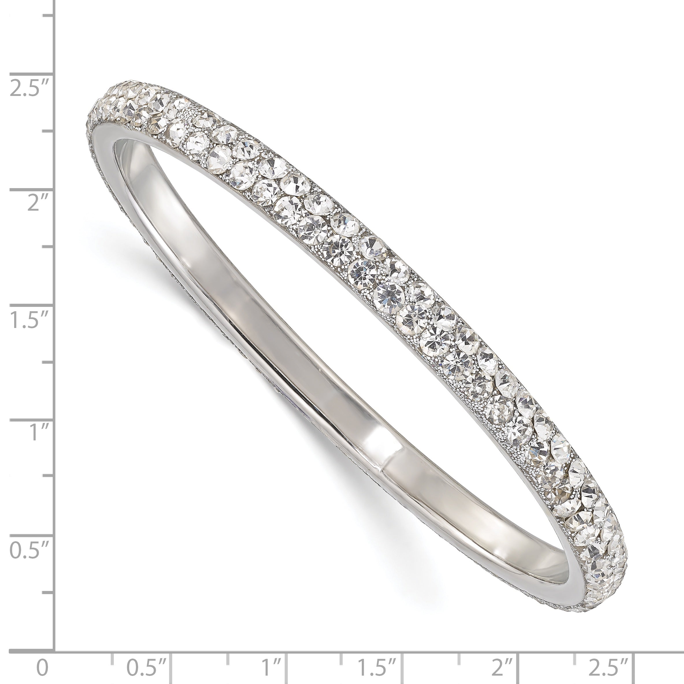 1928 Jewelry Silver-tone Clear Crystal Slip-on Bangle Bracelet