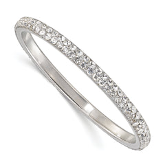 1928 Jewelry Silver-tone Clear Crystal Slip-on Bangle Bracelet