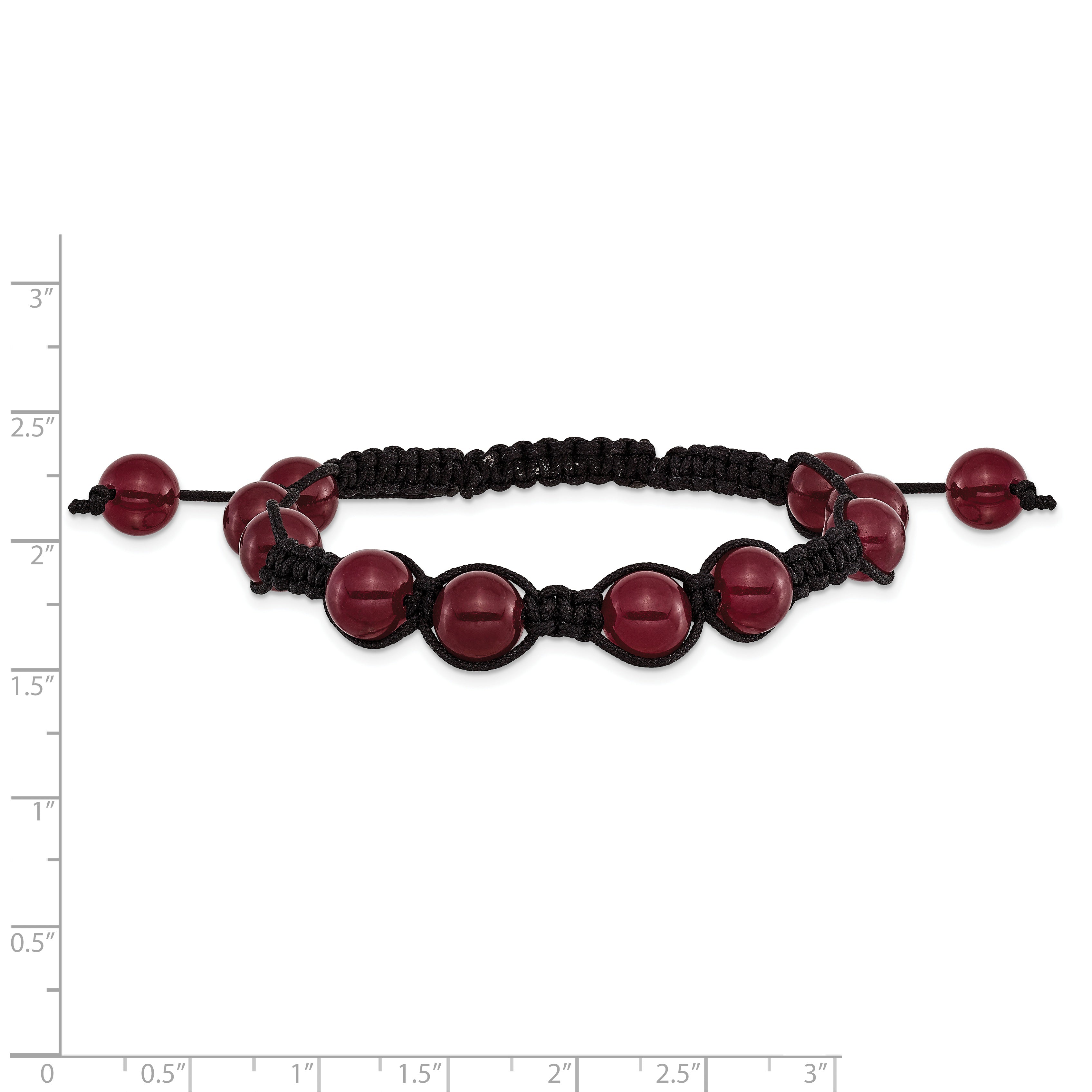 8mm Red Aventurine Beads and Black Cord Bracelet