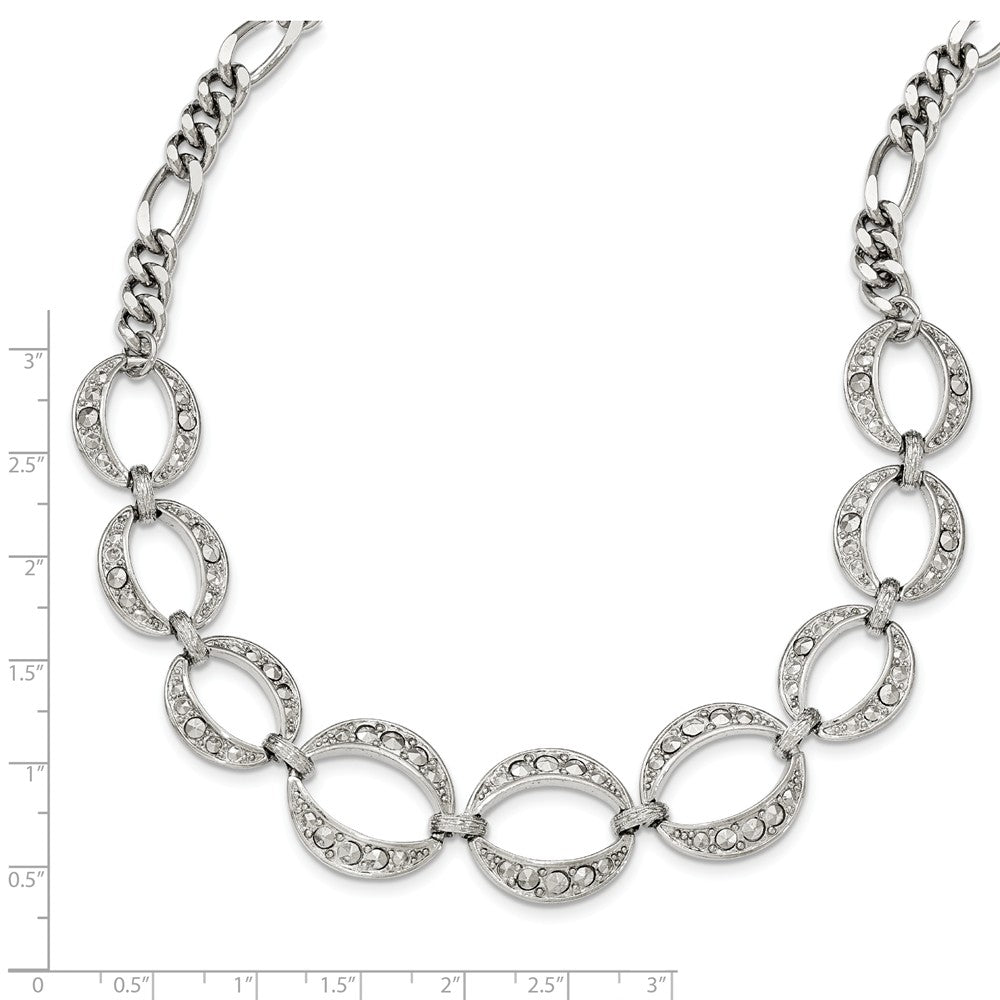 Silver-tone Fancy Link w/3in ext. Necklace