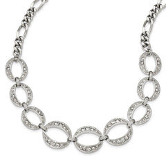 Silver-tone Fancy Link With 3in ext. Necklace