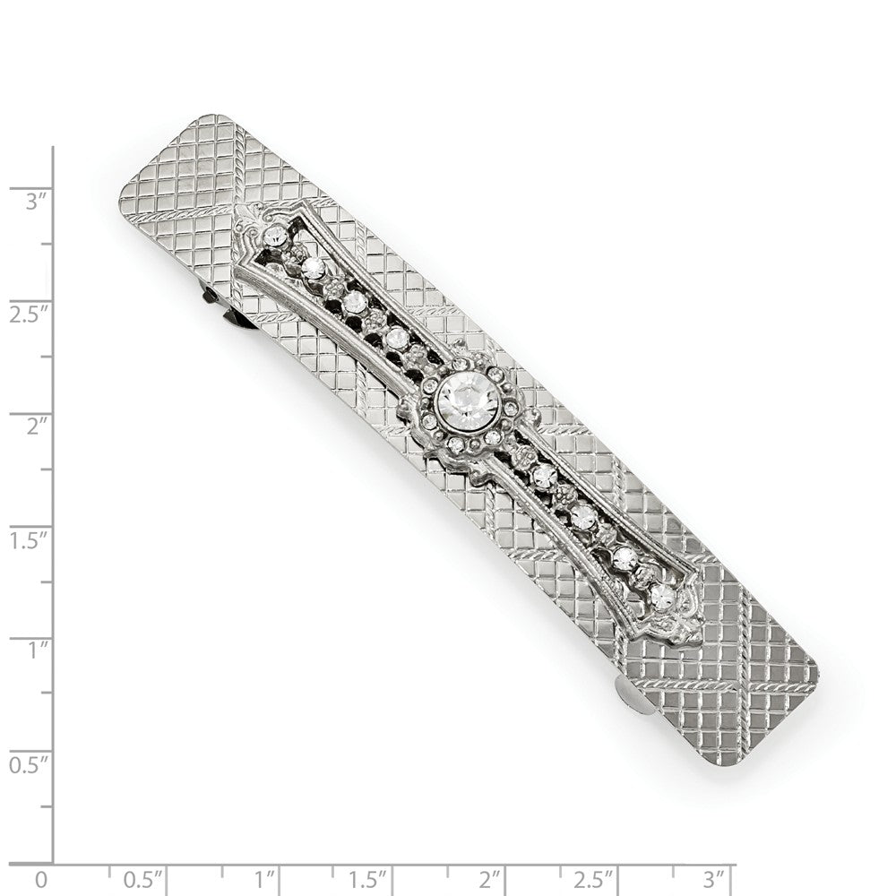 Silver-tone Crystal Hair Barrette