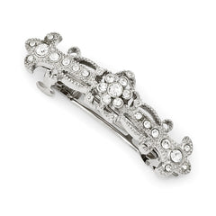 Silver-tone Bridal Crystal Hair Clip