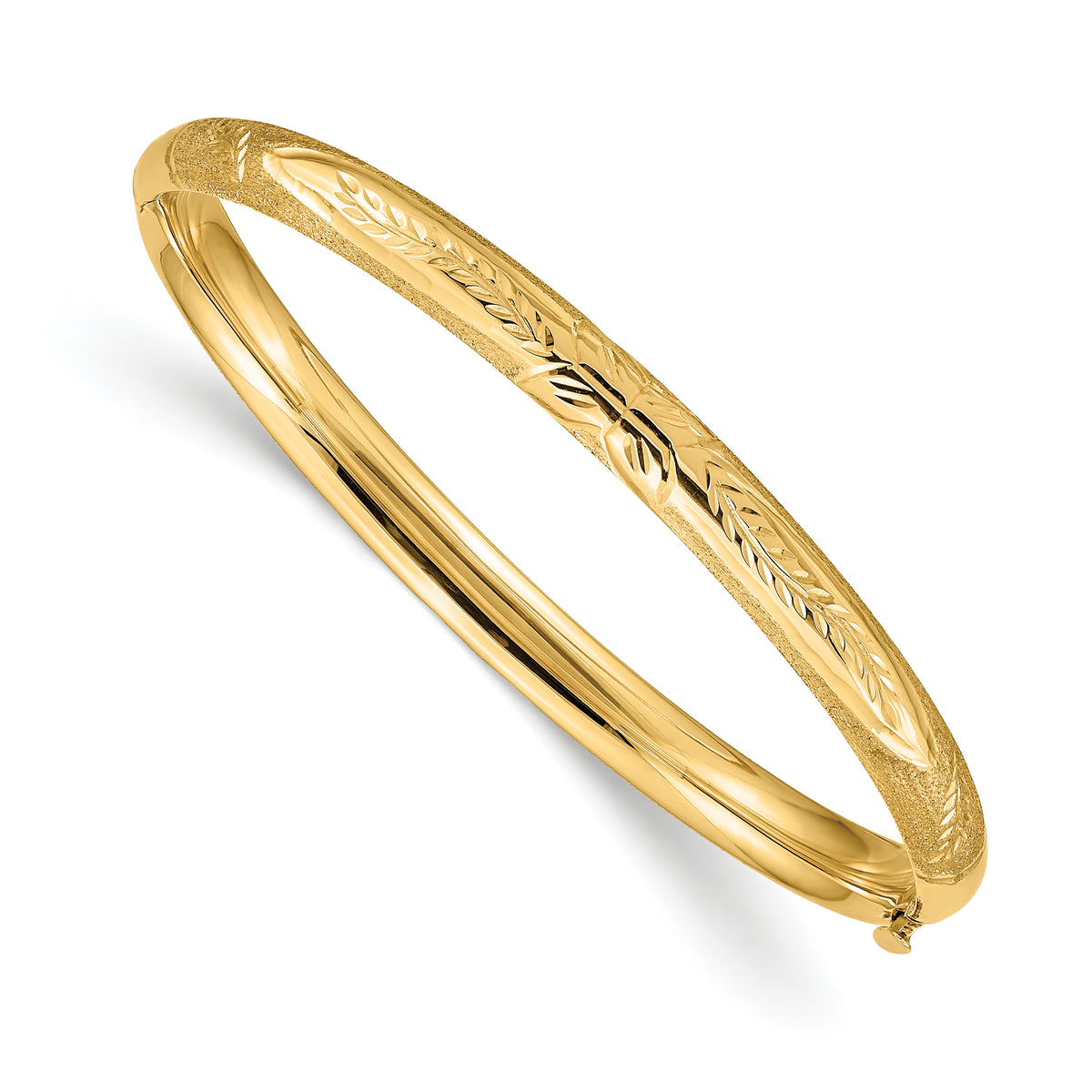 14k Florentine Hinged Baby Bangle