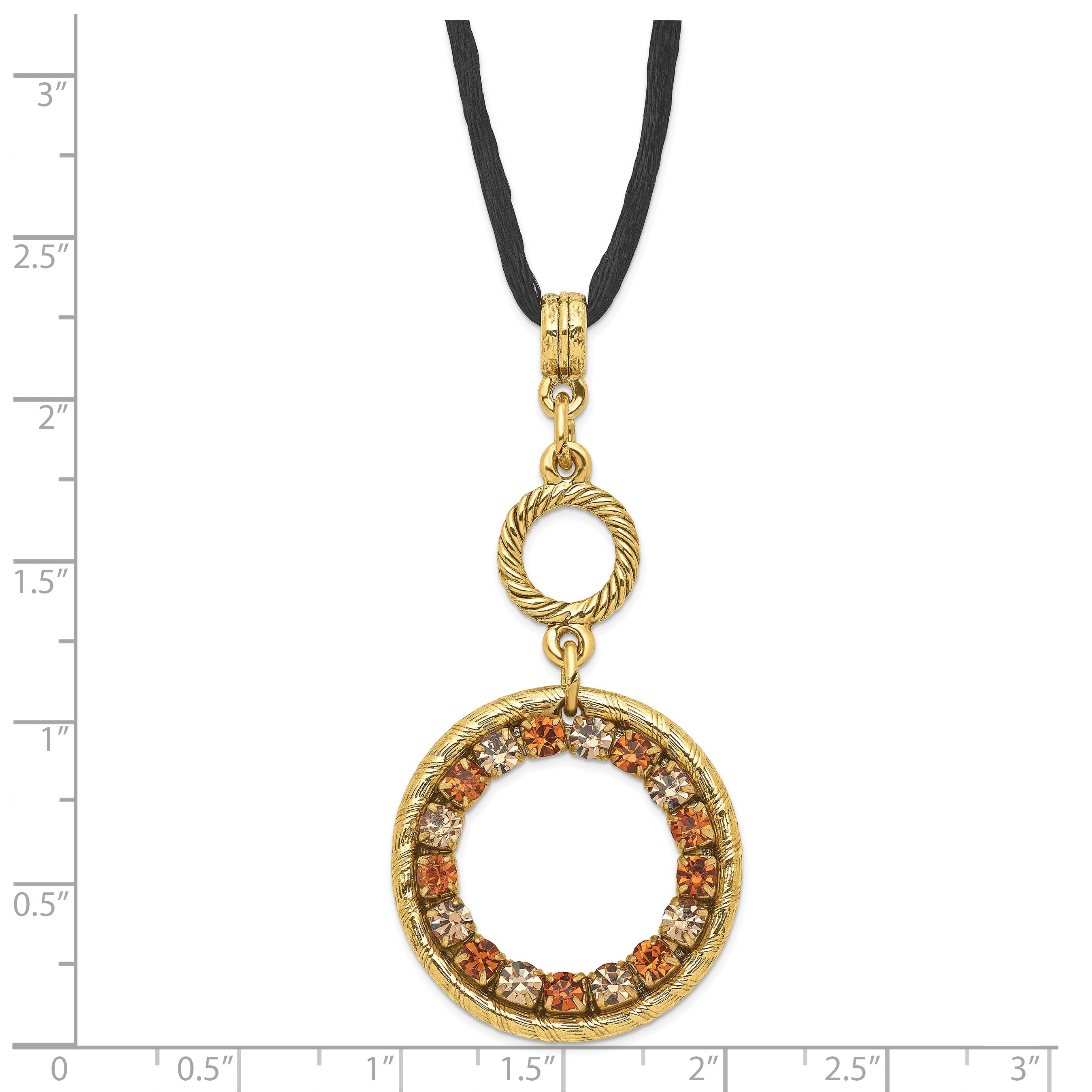 Sophia Jewelers Gold-Tone Crystal Necklace with Elegant Multi-Color Pendant