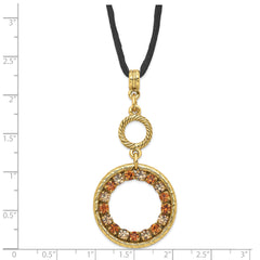 Sophia Jewelers Gold-Tone Crystal Necklace with Elegant Multi-Color Pendant