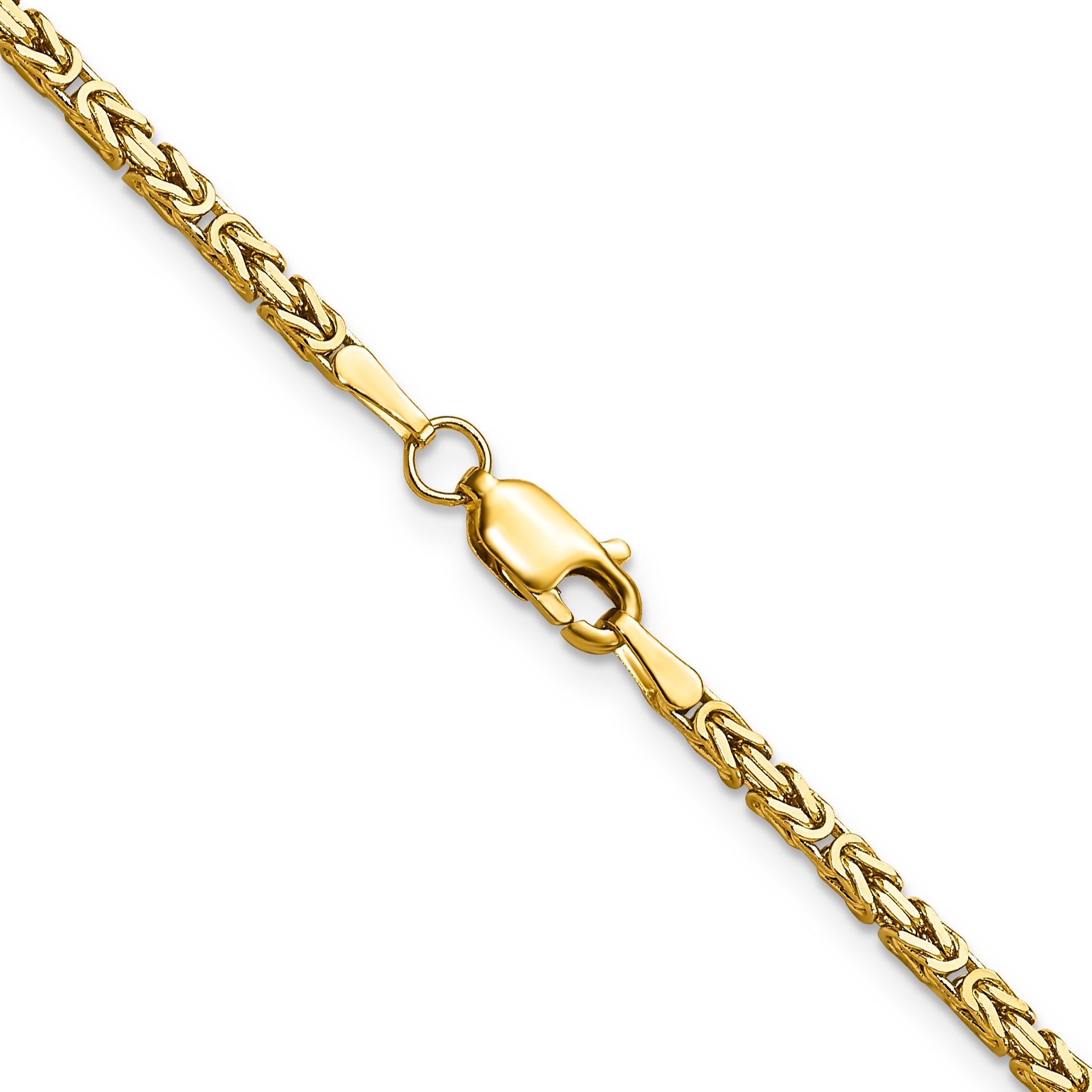 14K 7 inch 2mm Byzantine with Lobster Clasp Bracelet