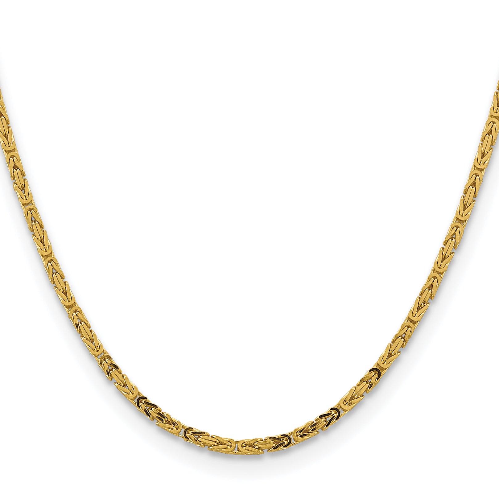 14K 16 inch 2.5mm Byzantine with Lobster Clasp Chain