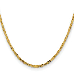 14K 16 inch 2.5mm Byzantine with Lobster Clasp Chain