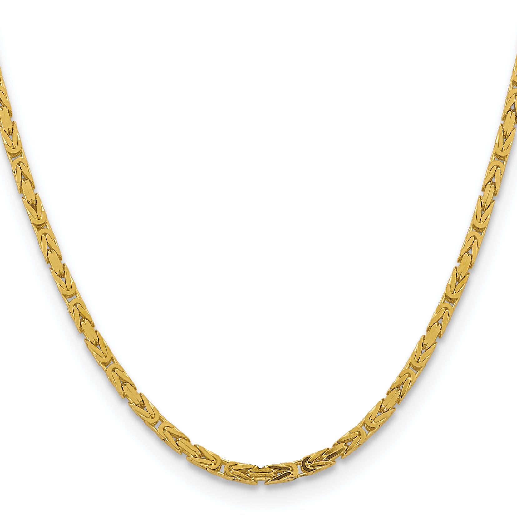 14K 16 inch 3.25mm Byzantine with Lobster Clasp Chain