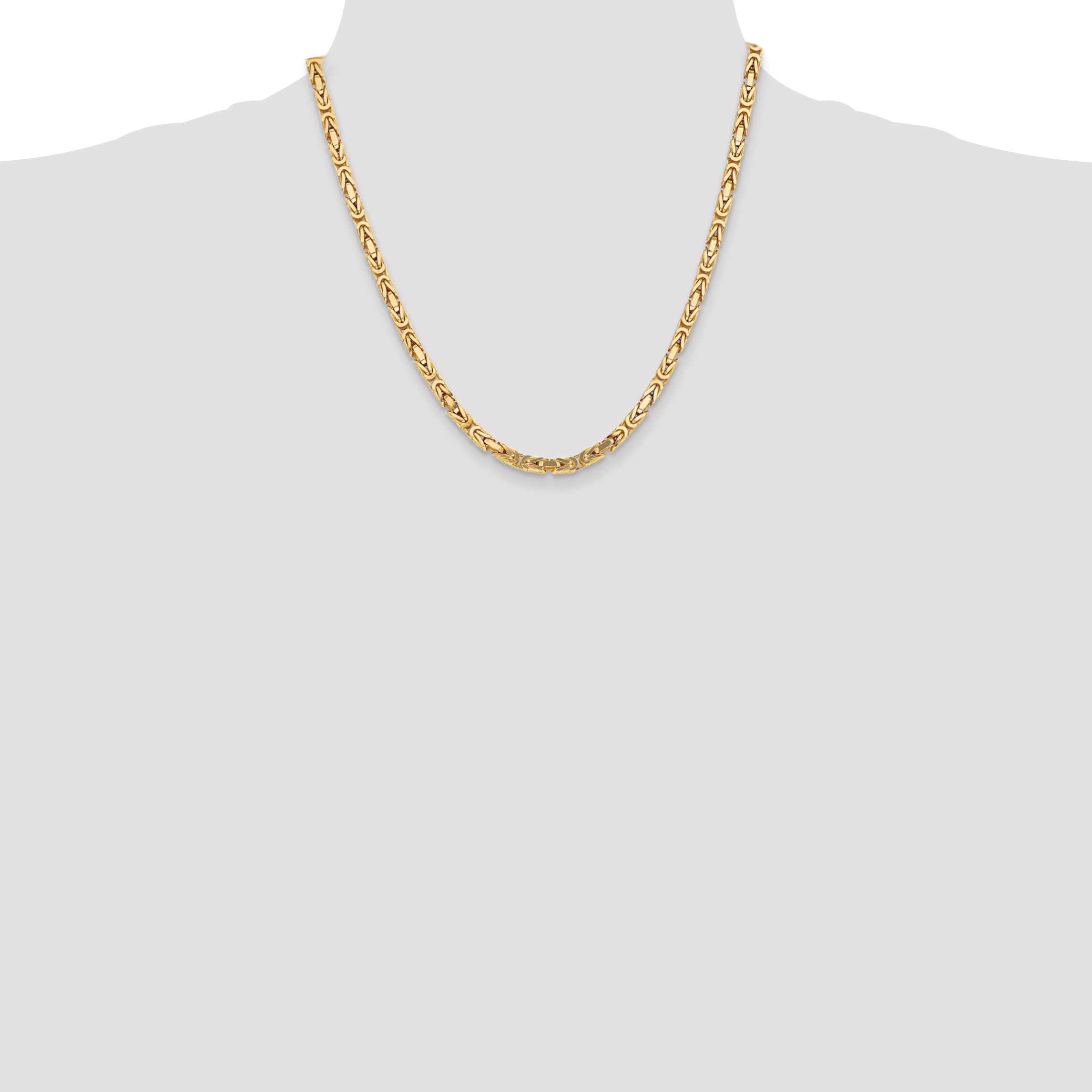 14K 18 inch 4mm Byzantine with Lobster Clasp Chain