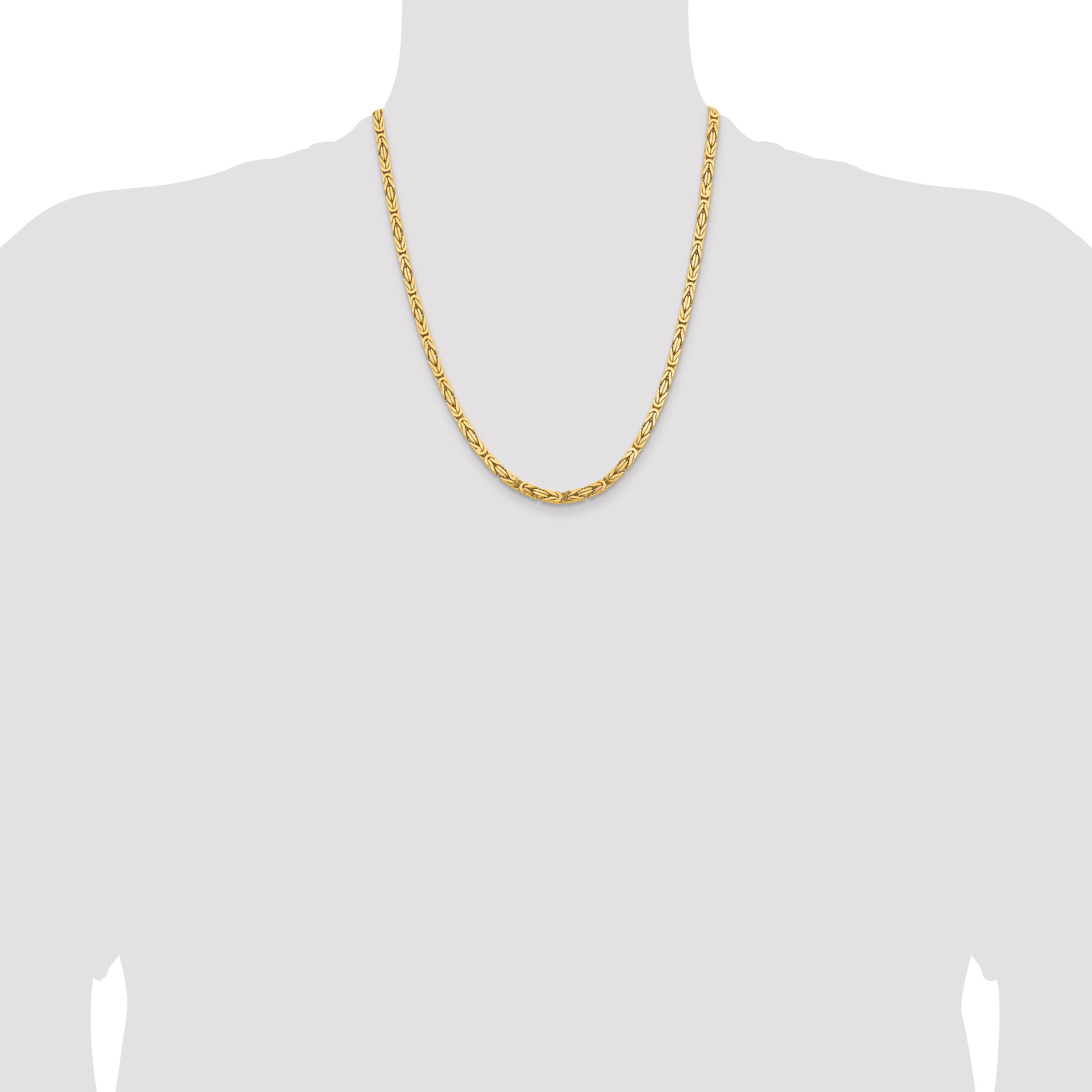 14K 18 inch 4mm Byzantine with Lobster Clasp Chain