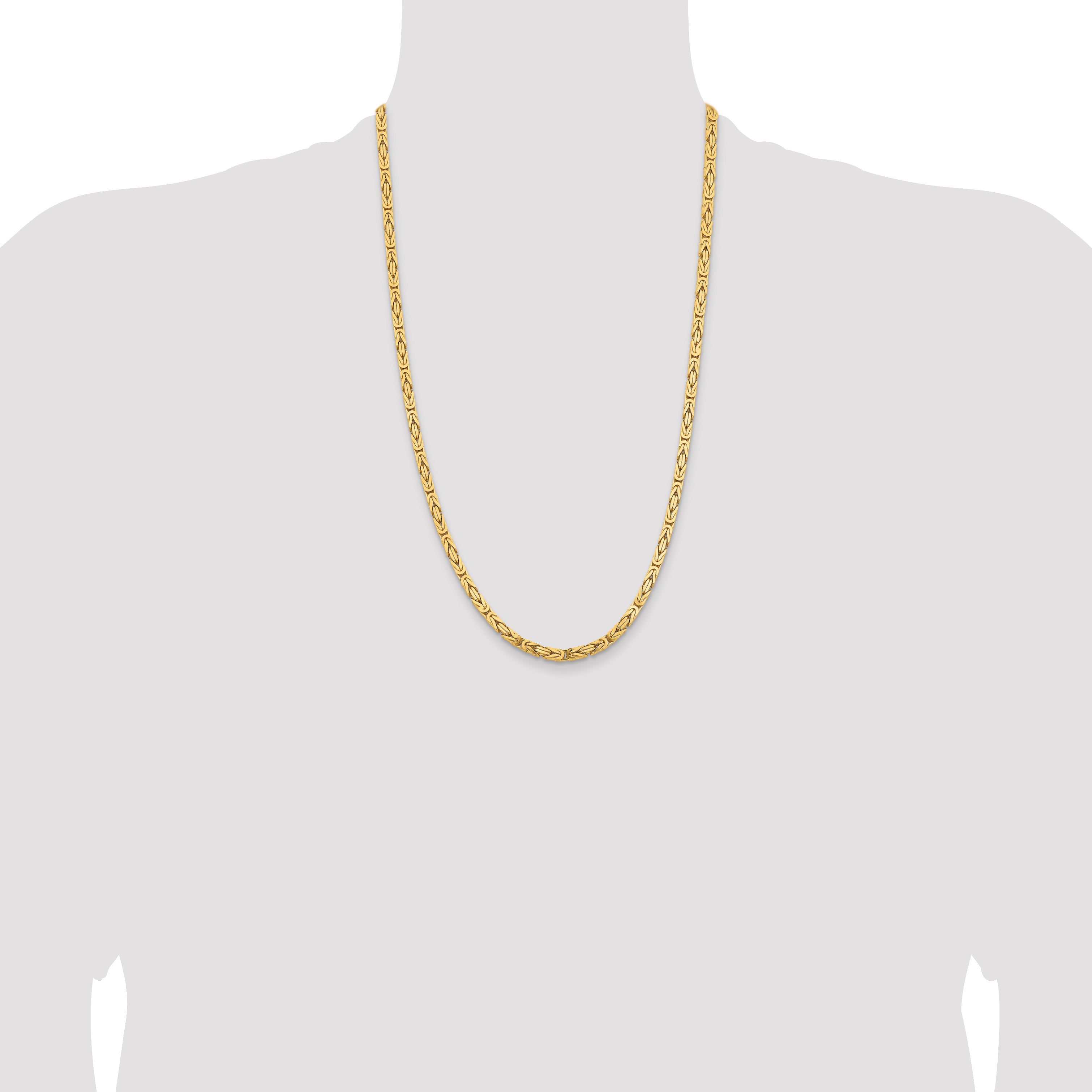 14K 18 inch 4mm Byzantine with Lobster Clasp Chain