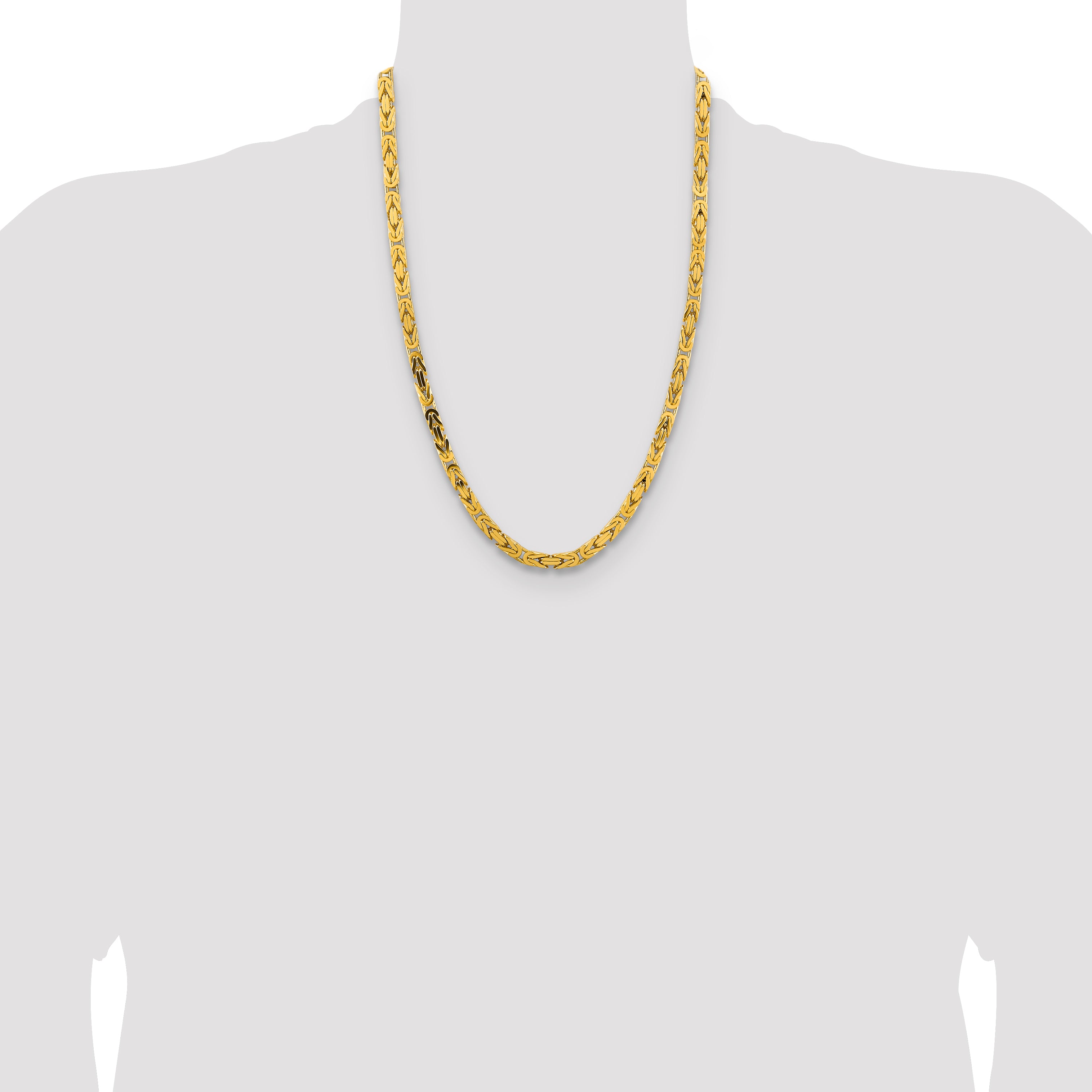 14K 20 inch 5.25mm Byzantine with Lobster Clasp Chain