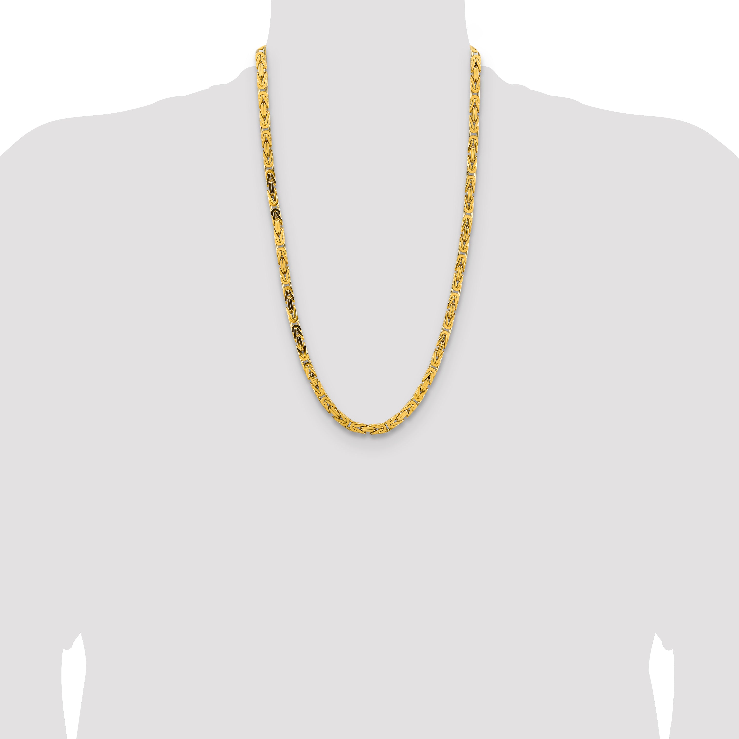 14K 20 inch 5.25mm Byzantine with Lobster Clasp Chain