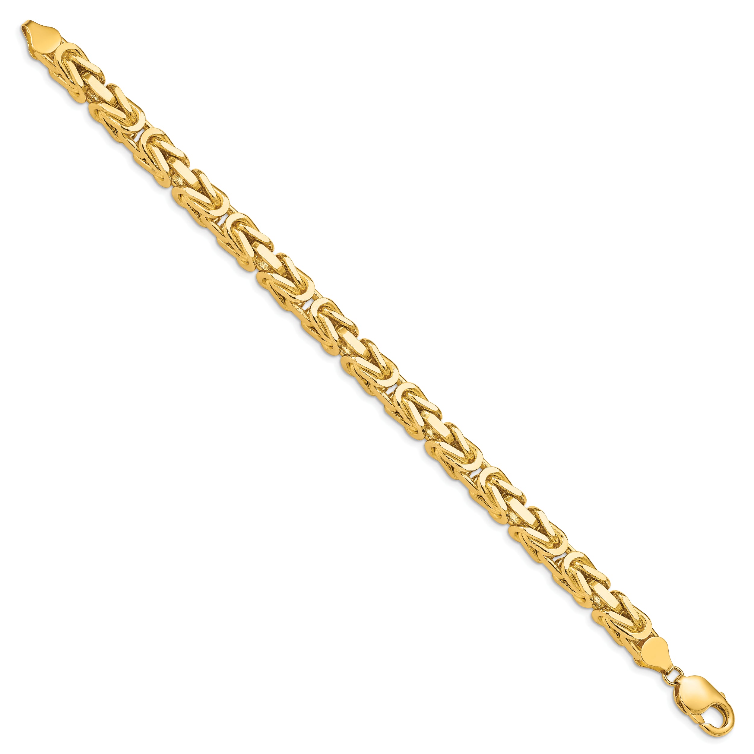 14K 8 inch 6.5mm Byzantine with Lobster Clasp Bracelet