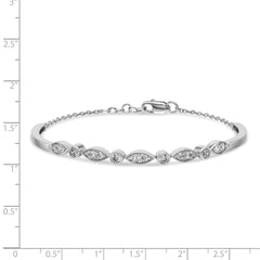 14k White Gold Diamond Bangle Bracelet