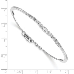 14k White Gold Graduated Diamond Bangle Bracelet