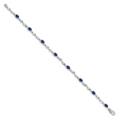 14k White Gold Diamond and Sapphire Bracelet