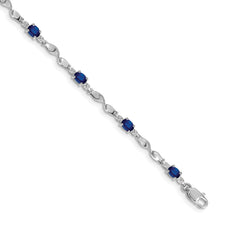 14k White Gold Diamond and Sapphire Bracelet