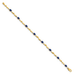 14k Diamond and Oval Sapphire Bracelet