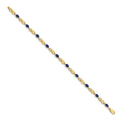 14k Diamond and Oval Sapphire Bracelet