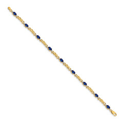 14k Diamond and Oval Sapphire Bracelet