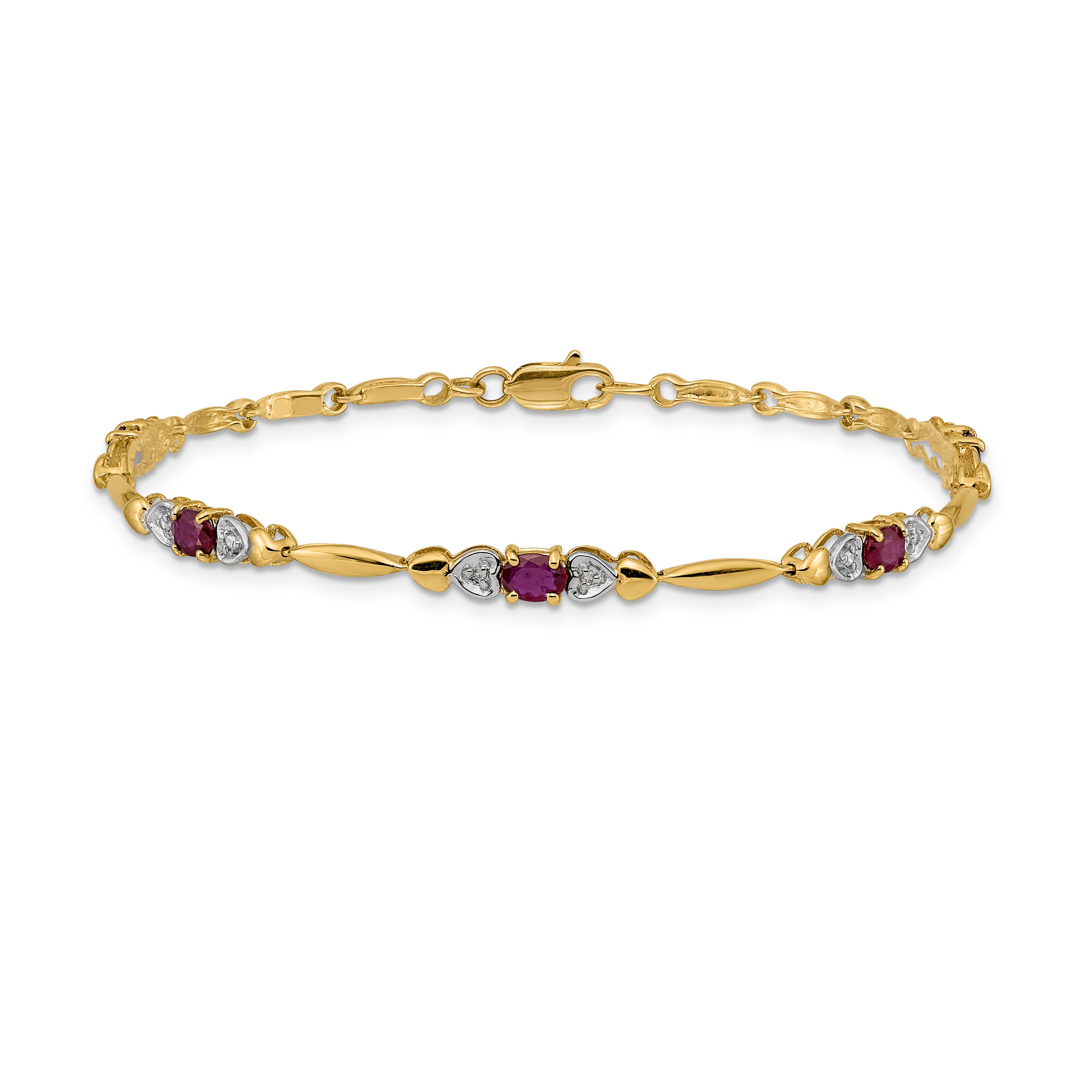 10k Diamond and Ruby Bracelet