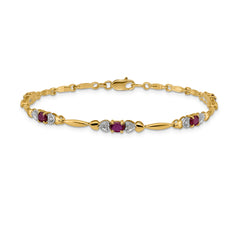 10k Diamond and Ruby Bracelet