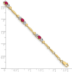 10k Diamond and Ruby Bracelet