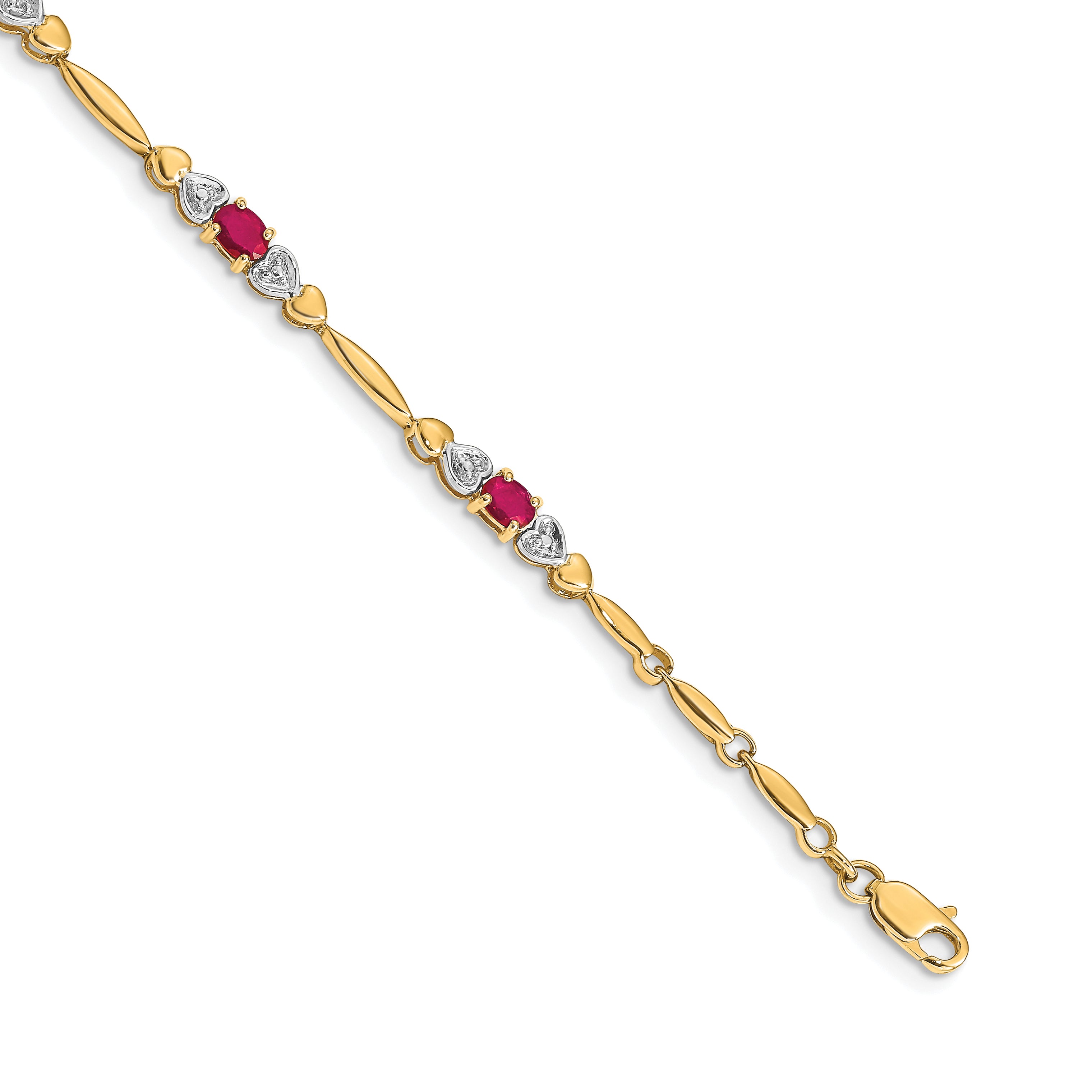 10k Diamond and Ruby Bracelet