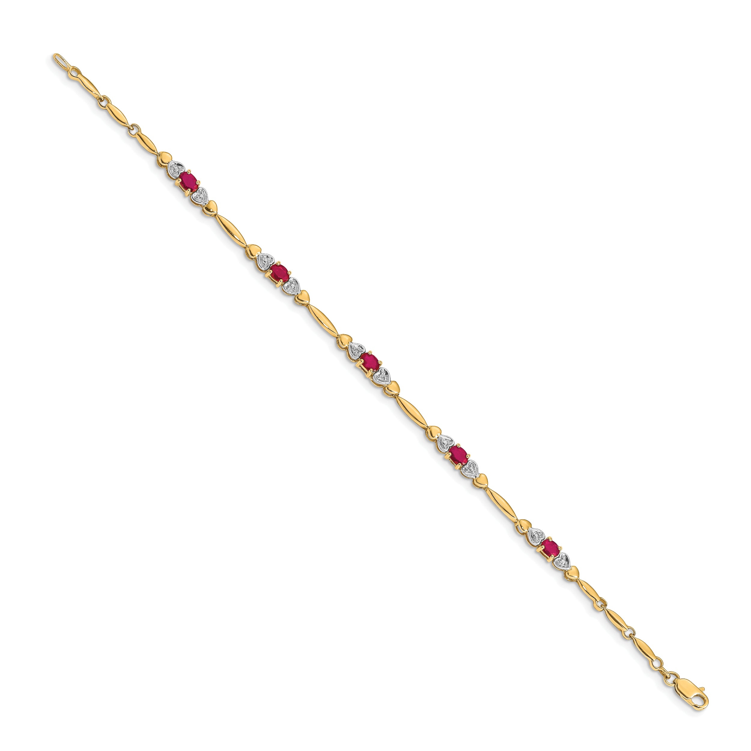 14k Diamond and Ruby Bracelet