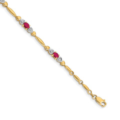 14k Diamond and Ruby Bracelet