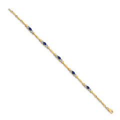 10k Diamond and Sapphire Bracelet