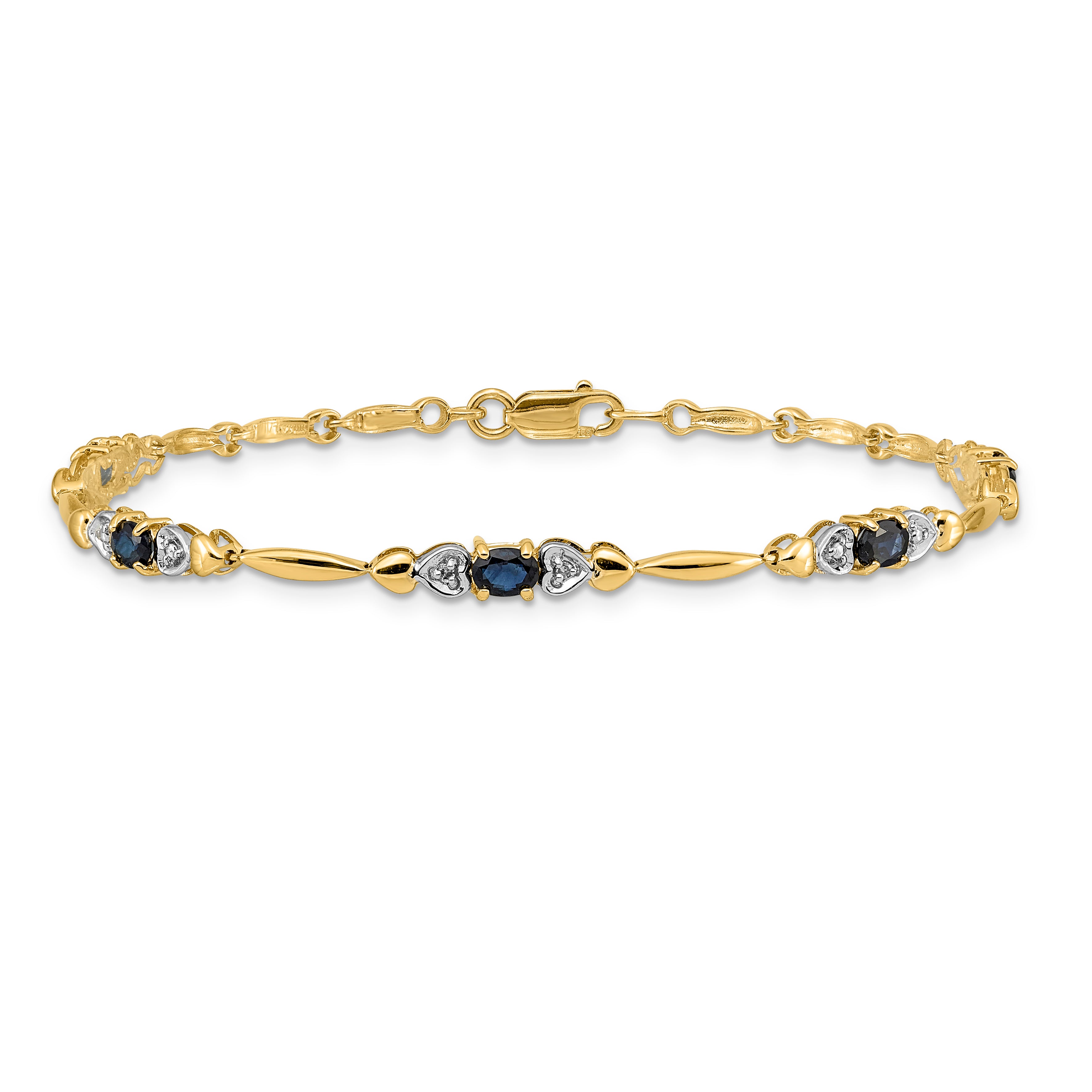 10k Diamond and Sapphire Bracelet