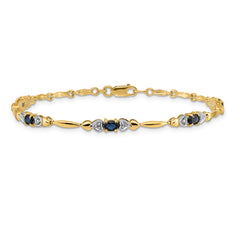 10k Diamond and Sapphire Bracelet