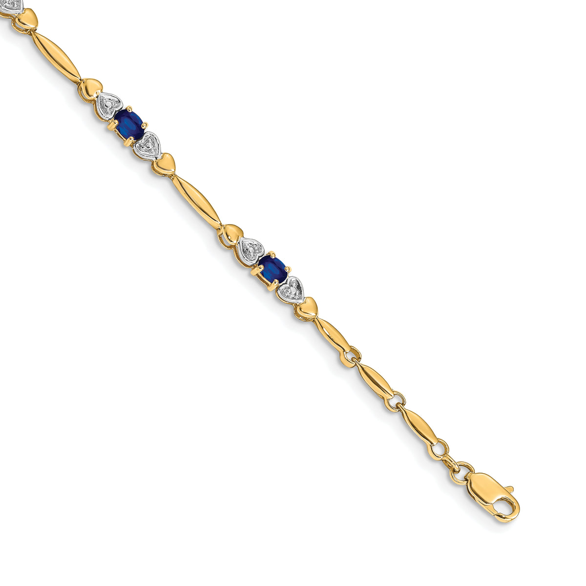 10k Diamond and Sapphire Bracelet