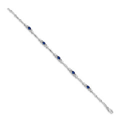 14k White Gold Diamond and Sapphire Bracelet