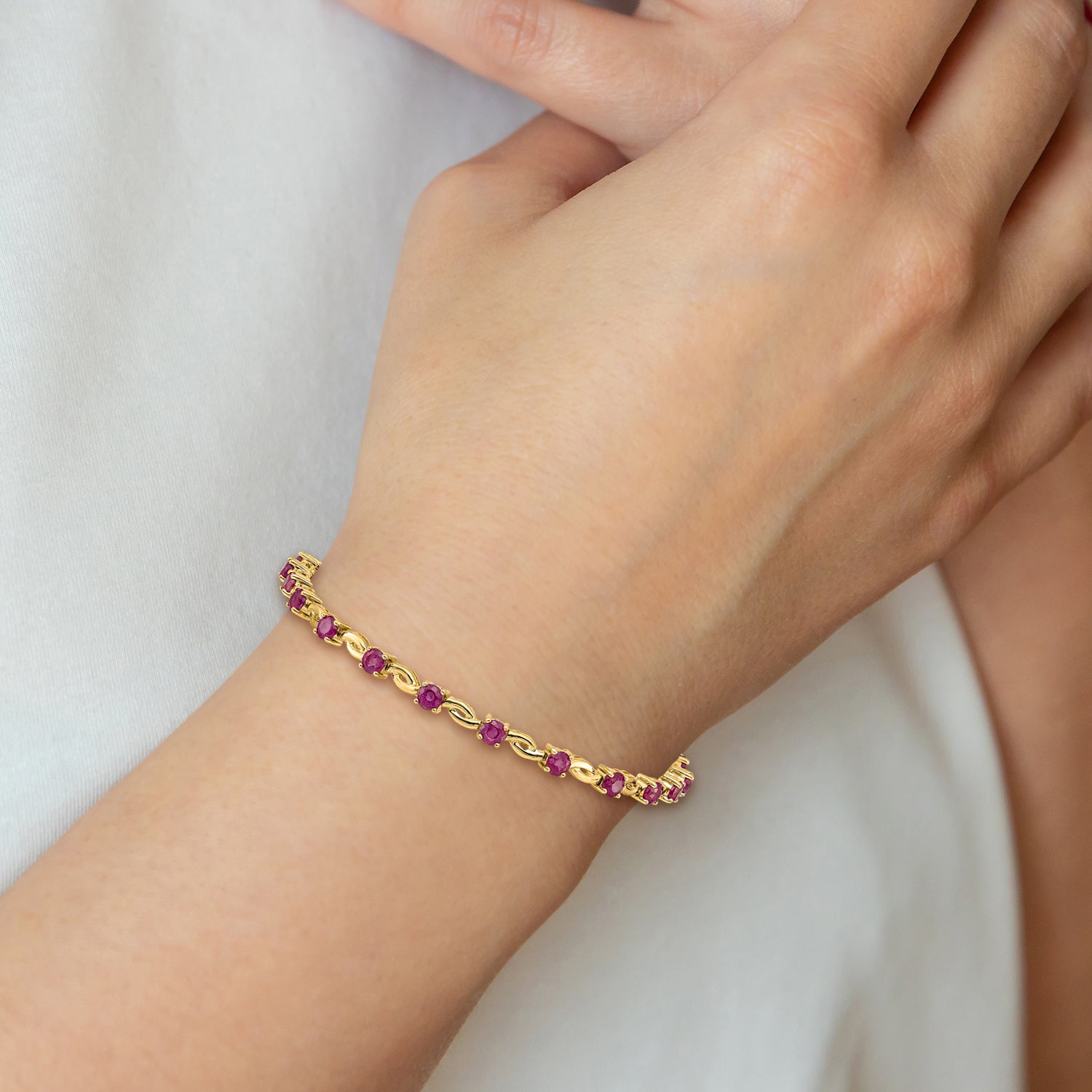 14k Oval Ruby Bracelet