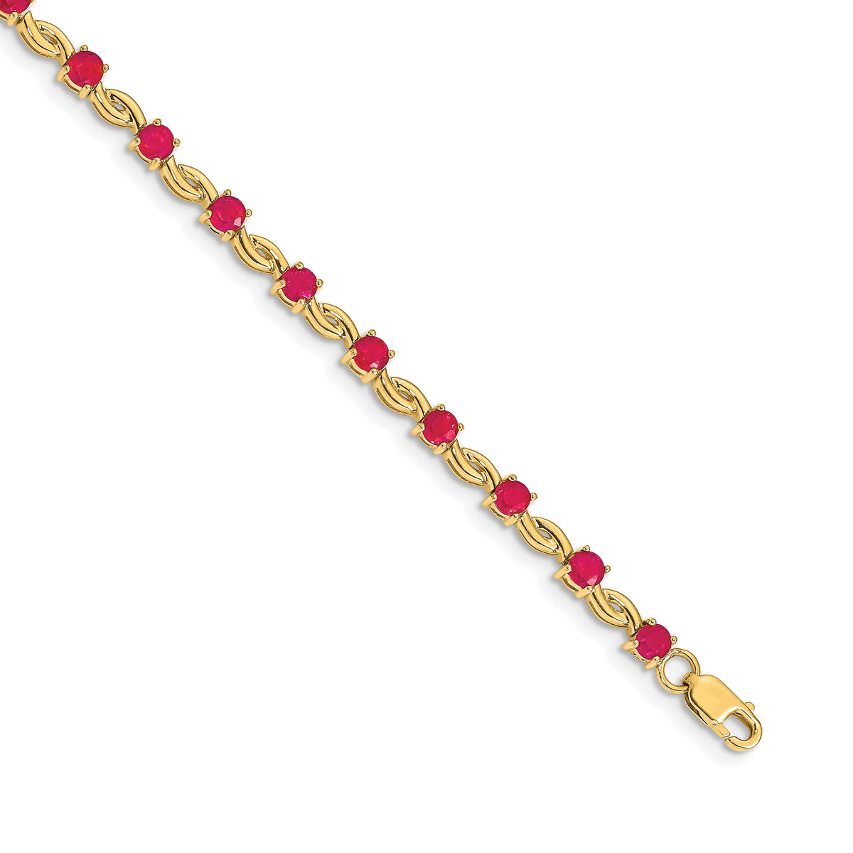 14k Oval Ruby Bracelet