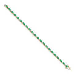 14k Diamond and Emerald Bracelet