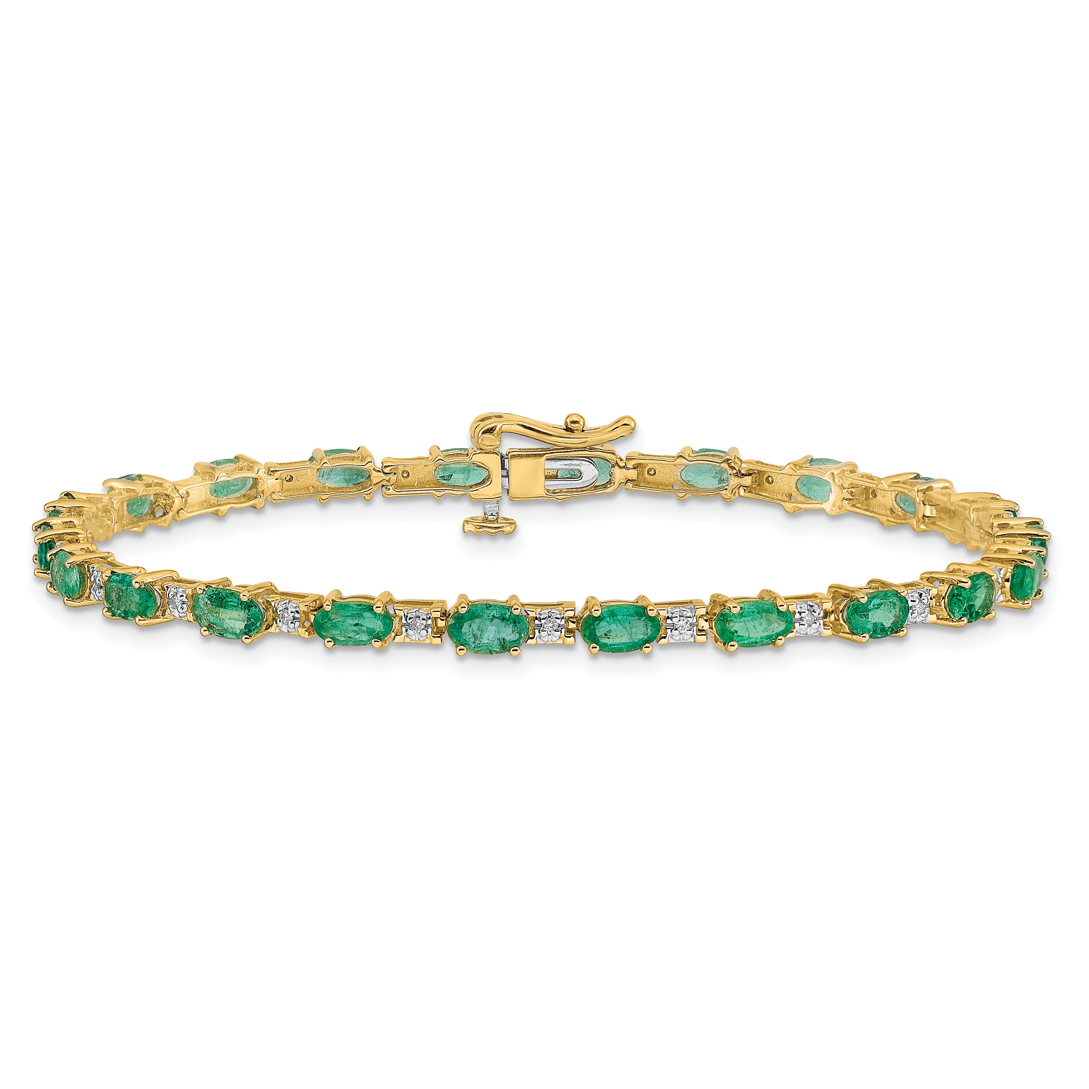 14k Diamond and Emerald Bracelet