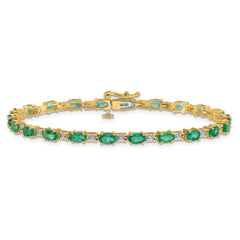 14k Diamond and Emerald Bracelet